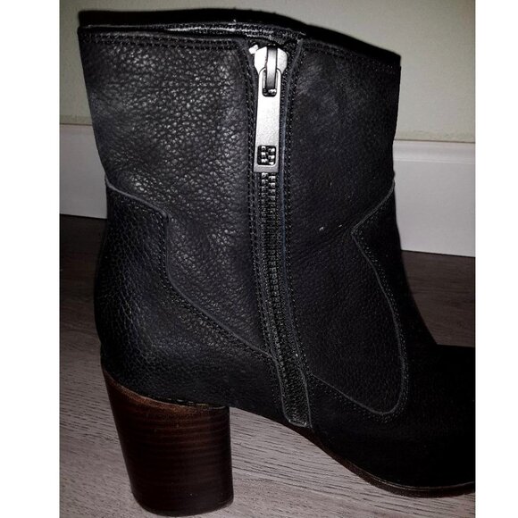 Liebeskind Black Leather ? Fringe High Heeled Ankle Boots Zip Up Booties Size 37 - Picture 8 of 12